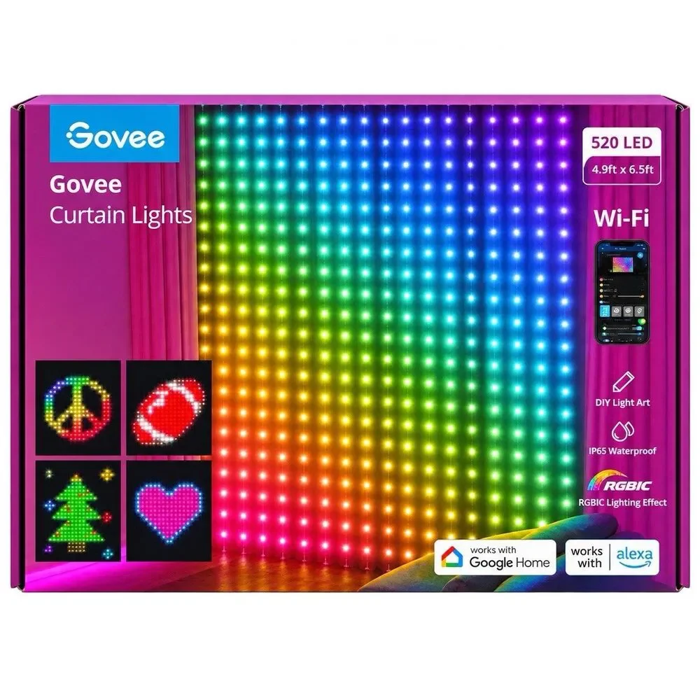 Govee Curtain Light: LED String Lights with 73 Settings, Smart App Control
